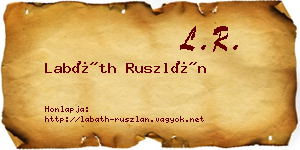 Labáth Ruszlán névjegykártya